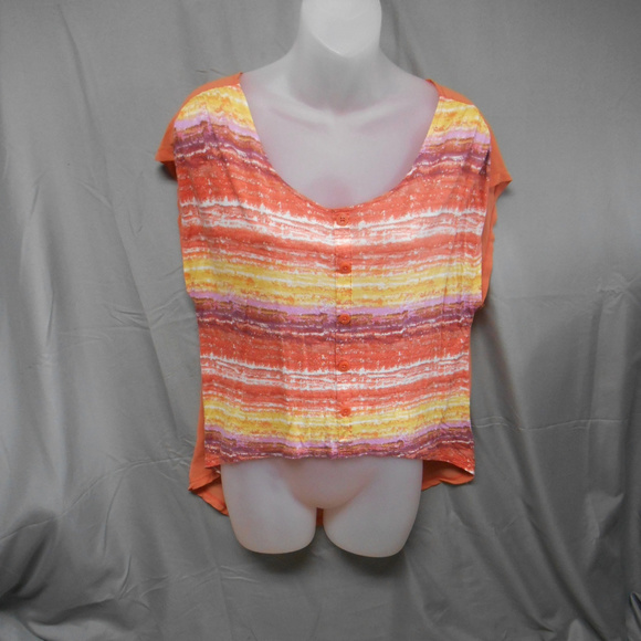Decree multi color sheer back sleeveless top M - Picture 1 of 3